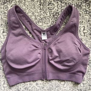 Womens Velocity Purple Zip Bra (L)
